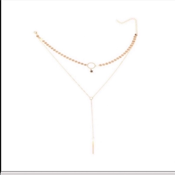 NEW DELICATE GOLD LAYERED NECKLACE w/ STAR PENDANT - Picture 3 of 3